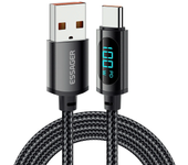 Cable de datos MENSAJE 7A / PD 29W / PD 100W Tipo C a USB A / Tipo C / iP de carga rápida con pantalla digital para Sams