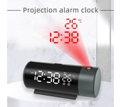 AGSIVO Reloj despertador de proyección LED digital con proyección en el techo/pausa/reloj de temperatura/suministro de e