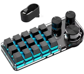 Teclado mecánico personalizado de programación de 15 teclas con tres botones,teclado gaming RGB inalámbrico Bluetooth de
