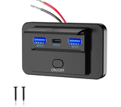 QC3.0 USB PD3.0 Tipo C 3 Puertos 66W Enchufe USB C Cargador Automóvil Teléfono Móvil Carga Rápida Doble Impermeable con