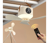 IPRee Ventilador portátil 2 en 1 con luz para camping 3600mAh Ventilador recargable para exteriores Nuevo ventilador de