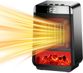 Calentador de Llama Dinámica 3D de 1500W Calentador PTC de Rápido Calentamiento 2 Modos de Viento Caliente Luz Ambiental