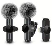 Micrófono lavalier inalámbrico K3 con cubierta a prueba de viento,grabación de audio y video con cancelación inteligente