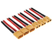 3 pares de enchufe macho XT60 de 12AWG y 5cm de cable de silicona