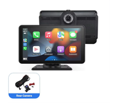 Reproductor y grabador de automóvil YUEHOO de 7 pulgadas con 2 lentes y pantalla táctil 4K, Carplay inalámbrico, Android