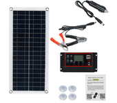 Cargador de batería de panel solar de 15W 12V 60A / 100A con controlador USB dual para viajes en RV, coche y camping