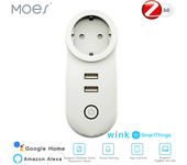 Toma inteligente Wifi UE Zigbe 3.0 2 puertos USB 100-240V Control de voz Funciona con SmartThings Wink Alexa Google Home