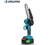 Motosierra eléctrica de batería Drillpro de 6 pulgadas Sierra de carpintería recargable Sierra de poda y tala de madera