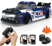 Volantex 78504-3 RTR Dos baterías 1/14 2.4G 4WD Coche de deriva RC con luces LED Velocidad alta Modelos de vehículos de