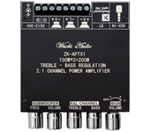 Tablero de amplificador de potencia ZK-APTX1 de canal 2.1 Bluetooth 100Wx2+200W Subwoofer Teatro HiFi Estéreo Ecualizado