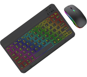 Kit de teclado y ratón Bluetooth RGB para teléfono,tableta y portátil. Teclado y ratón portátiles recargables con clic s