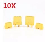 Conector de enchufe macho y hembra Amass XT90+ en pares, con funda, para cables de batería de drones, aviones y coches R