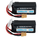 Batería de litio polímero MARSLIPO 11.1V 1500mAh 120C 3S con conector XT60 para drones RC