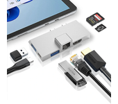 Estación de acoplamiento Bakeey 7 en 1 de doble Type-C para Microsoft Surface Pro 9 8 X con USB3.0 * 2 / PD Type-C / 4K