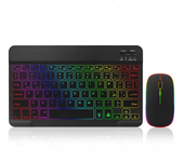 Conjunto de teclado y ratón retroiluminado de 10 pulgadas para iPad, teclado Bluetooth retroiluminado para IOS Android W