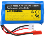 SG 1603 1604 UDIRC 1601 RC Coche Repuesto Batería de Li-ion de 7.4V 1200mAh 2S 5C con Enchufe JST