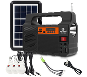 Generador solar portátil con panel solar,radio,altavoz Bluetooth,cargador para teléfono,linterna,estación de energía con