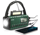 Radio portátil de manivela solar AM FM NOAA Weather USB 10000mAh Cargador Linterna LED Banco de energía Aste Lamp