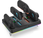 DOBE TNS-3160 Switch2 Dock de Carga para 4 Controladores con Iluminación RGB Montable en Pared Accesorios de Juego con A