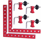 2 paquetes de abrazaderas de posición de ángulo recto de 90 grados de 180 mm x 180 mm con escala MM/pulgada en aleación