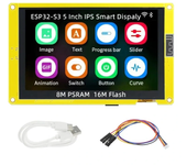 Pantalla inteligente ESP32-S3 IPS de 5 pulgadas con pantalla táctil capacitiva TFT, LVGL ESP32 HMI, 8M PSRAM, 16M de alm