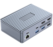 TB025 13-en-1 M2 NVMe SSD Caja Hub Thunderbolt4 con Doble HD 8K60Hz PD60W USB-C 10Gbps USB-C Lector de Tarjetas SD/TF Mi