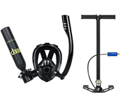 [EU Direct] DIDEEP Todo-en-uno 0,5L Plus Cilindro de Oxígeno Respirador Gafas de Buceo con Bomba de Aire Juego de Tanque