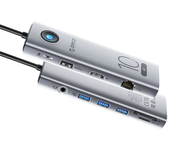 Estación de acoplamiento tipo C Orico 10 en 1 adaptador USB con USB2.0 USB3.0*3 PD100W USB-C 4K@60Hz HD RJ45 lector de t