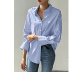 Camisa de manga larga con estampado de rayas