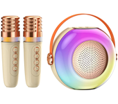 Altavoz portátil A6 RGB Bluetooth con micrófono dual,diafragma de bajos,sonido envolvente 360°,cambio de modo de voz,sop
