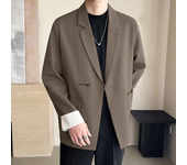 INCERUN Blazer de Manga Larga con Hebilla Metálica y Patchwork para Hombre, Moda Casual de Color Sólido, Chaqueta Superi