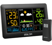RELOJ DE PRONÓSTICO DEL TIEMPO BALDR DE 5.9 PULGADAS CON PANTALLA COLOR Y RETROILUMINACIÓN, ESTACIÓN METEOROLÓGICA CON P