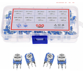 Kit de resistencia ajustable de potenciómetro RM063 de 100 piezas 500R 1K 2K 5K 10K 20K 50K 100K 200K 1M resistencia de