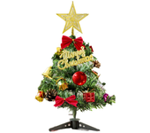 Árbol de Navidad mini de 30 cm con luces, conjunto de árbol de Navidad con luces, decoración navideña de escritorio, min