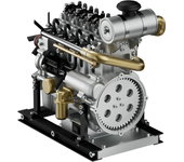 Técnica 1/10 Mini motor diésel en línea de 4 cilindros OHV de metal completo modelo DIT Kit de ensamblaje Excelentes jug