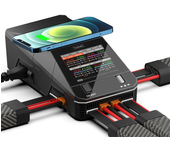 ToolkitRC Q6AC AC 400W DC 1000W 15A * 4 Cargado de batería con carga inalámbrica compatible para baterías de 1-6S LiPo L