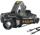 Linterna frontal LED zoomable SEEKNITE con sensor inteligente,foco/iluminación difusa en blanco/amarillo,faro regulable