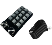 Teclado mecánico por cable Type-C de 9/10/12/15 teclas con dos perillas,teclado gaming personalizado para PC con interca