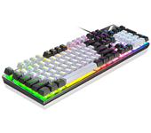 YINDIAO K500 Teclado para Juegos con 104 Teclas Cableado con Sensación Mecánica Teclas Retroiluminadas RGB USB Teclados