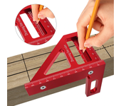 Escuadra de Carpintero con Cuña de Aluminio, Regla de Agujero, Escuadra de Carpintería, Transportador 3D de Ángulo Múlti