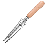 Pala multiusos de tracción de acero inoxidable con mango de madera y cuchillo cortacésped, ideal para jardinería y paisa