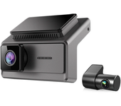 Grabadora de conducción de coche con 3 cámaras y visión nocturna super Wi-Fi DVR de 1440P+1080P+1080P y monitorización d