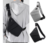 Bolsa delgada antirrobo deportiva para el pecho, ligera, ajustada, bolsa de viaje tipo bandolera impermeable con cremall