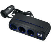Cargador universal de teléfono móvil para coche con doble puerto USB, un enchufe de encendedor de automóvil dividido uno