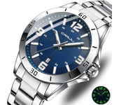 Relojes de negocio de lujo para hombres CRRJU Relojes de cuarzo de acero inoxidable de moda con fecha automática y pulse