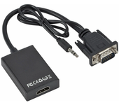 Cable adaptador de convertidor VGA a HDMI-compatible Full HD 1080P con salida de audio Adaptador HD VGA para PC portátil