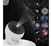 Lámpara de proyector de galaxia planetaria LED 12 patrones 360 grados giratoria LED proyector de cielo estrellado luz no