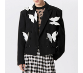 INCERUN Chaqueta de traje con diseño de mariposas de moda y mangas largas para hombres en fiestas elegantes, ropa de mod