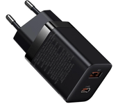 Cargador de pared Baseus 30W 2 puertos USB PD con USB-A+USB-C PD3.0 QC3.0 Apple2.4 BC1.2, enchufe EU para iPhone 15 14 1