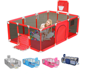 Parque infantil interactivo de seguridad de 3 en 1 para bebés, con puerta de seguridad interior, tienda de campaña, canc